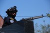 A National Guard patrols a highway near Aguililla, Mexico, Tuesday, Feb. 24, 2026, after the Mexican army killed Jalisco New Generation Cartel leader Nemesio Oseguera Cervantes, known as 