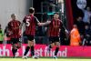 Bournemouth's Evanilson, right, celebrates after scoring his side's first goal during the English Premier League soccer match between AFC Bournemouth and AFC Sunderland in Bournemouth, England, Saturday, Feb. 28, 2026. (Andrew Matthews/PA via AP)