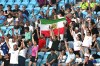 Iranian supporters react during the Women's Asia Cup soccer match between Iran and South Korea on the Gold Coast, Australia, Monday, March 2, 2026. (Dave Hunt/AAPImage via AP)