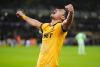 Wolverhampton Wanderers' Andre (7) celebrates after scoring their second goal of the game during an English Premier League match against Liverpool, Tuesday, March 3, 2026, in Wolverhampton, England. (Nick Potts/PA via AP)