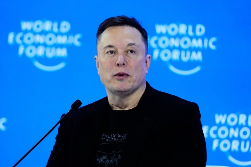 FILE - Elon Musk attends the annual meeting of the World Economic Forum in Davos, Switzerland, Jan. 22, 2026. (AP Photo/Markus Schreiber, File)