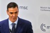 Spain's Prime Minister Pedro Sanchez speaks during a panel discussion at the Munich Security Conference in Munich, Germany, Saturday, Feb. 14, 2026. (AP Photo/Michael Probst)