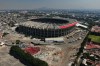 The Azteca Stadium sits in Mexico City, 100 days before the opening ceremony of the 2026 FIFA soccer World Cup, Tuesday, March 3, 2026. (AP Photo/Fernando Llano)