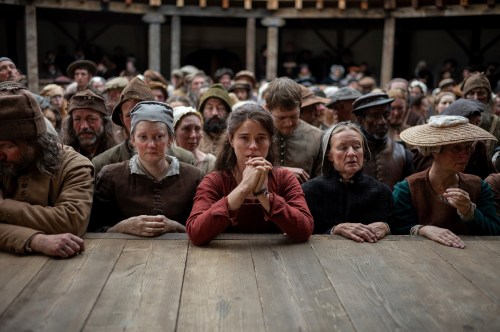 This image released by Focus Features shows Jessie Buckley, center, in a scene from 