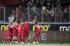 Thun's players celebrate after scoring their second goal during the Swiss Super League soccer championship match between FC Thun and FC St.Gallen 1879, in Thun, Switzerland, Friday, March 6, 2026. (Peter Schneider/Keystone via AP)
