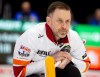 Brad Gushue, skip of Team Newfoundland and Labrador-Gushue watches the stone during Page 1 vs. 2 qualifiers at the Montana's Brier Canadian men's curling championship, in St. John's, N.L., on Friday, March 6, 2026. THE CANADIAN PRESS/Paul Daly
