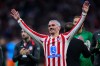 Atletico Madrid's Antoine Griezmann celebrates after the Champions League play-off second leg soccer match between Atletico Madrid and Club Brugge, in Madrid, Spain, Tuesday, Feb. 24, 2026. (AP Photo/Manu Fernandez)