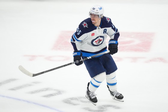 Winnipeg Jets centre Mark Scheifele skates against the Dallas Stars during overtime in Monday's game in Dallas. (Julio Cortez / The Associated Press files)
