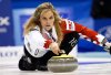 Canada's skip Jennifer Jones delivers a stone during her curling round robin game against Switzerland at the World Women's Curling Championships in Sapporo March 18, 2015.  REUTERS/Thomas Peter (JAPAN - Tags: SPORT CURLING) - RTR4TVFY