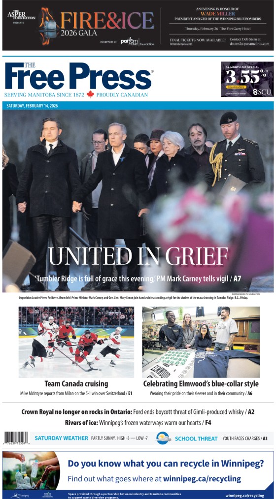 Elmwood Supply Company on Saturday's front page.