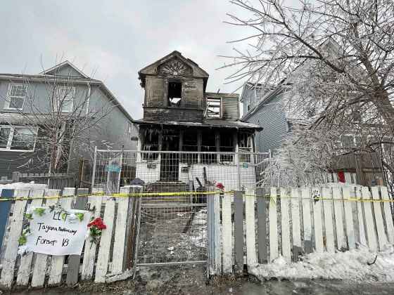 Police are investigating the fire and looking into whether arson was at play. (Ruth Bonneville / Free Press)