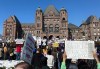 People take part in a rally over OSAP cuts outside Queen's Park in Toronto on Wednesday March 4, 2026. THE CANADIAN PRESS/Allison Jones