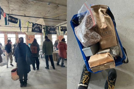 Adagio Acres’ winter grain market. (Eva Wasney / Free Press)