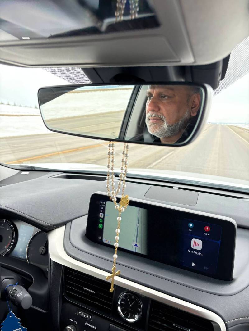 MELISSA MARTIN / FREE PRESS
                                Every Sunday, Fr. Philip Malayil departs Brandon and spends several hours driving throughout western Manitoba to deliver mass at three rural churches in his sprawling parish.