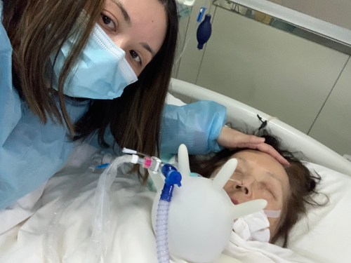 Elena Lanteigne, left, poses for a photo with her mother, Lilia Avoutova, 78, who is in a coma at a hospital in Kunming, China in this undated handout photo. THE CANADIAN PRESS/Handout - Elena Lanteigne (Mandatory Credit)