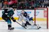 Winnipeg Jets goaltender Connor Hellebuyck (37) blocks a shot by San Jose Sharks center Philipp Kurashev (96) during the third period of an NHL hockey game, Sunday, March 1, 2026, in San Jose, Calif. (Godofredo A. Vásquez / The Associated Press)