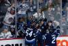 John Woods / THE CANADIAN PRESS
                                Winnipeg Jets players celebrate Morgan Barron&rsquo;s goal against the Tampa Bay Lightning in the second period of the Jets 4-1 win Thursday.
