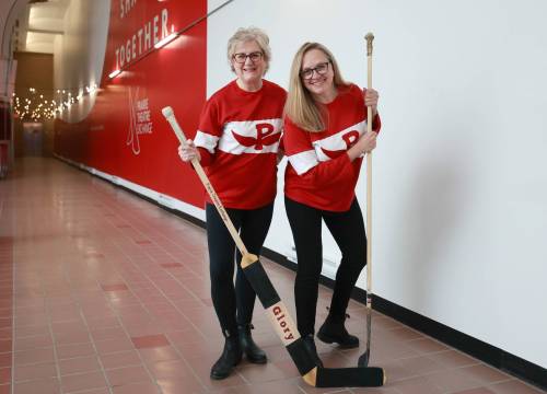 RUTH BONNEVILLE / FREE PRESS
                                Prairie Theatre Exchange artistic director Ann Hodges (left) and managing director Katie Inverarity are in their Glory.