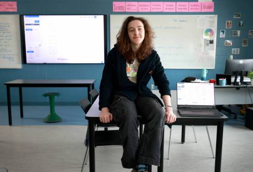 RUTH BONNEVILLE / FREE PRESS
                                LOCAL- student programmer Photo of James Hohner, in a classroom at Collège Jeanne-Sauvé, Friday. SEATING CHARTS: James Hohner, 16, has coded a website online/ teaching and seating tools to help teachers speed up the process of creating seating charts. The Grade 10 student has spent much of his free time trying to tackle what his teacher calls an extremely overlooked and time-intensive task for teachers at his high school and across the province. March 13th,, 2026