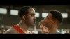 Shamier Anderson, left, seen in his role as Ben Johnson and Andrew (King Bach) Bachelor playing Carl Lewis in 