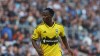 FILE - Columbus Crew midfielder Yaw Yeboah looks on during the first half of an MLS soccer match against the Minnesota United, March 2, 2024, in St. Paul, Minn. (AP Photo/Stacy Bengs, File)