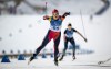 Canada's Natalie Wilkie approaches the finish line during the Para Biathlon Women's Individual Standing competition at the 2026 Winter Paralympics, in Tesero, Italy, Sunday March 8, 2026. (Thien-An Truong/OIS/IOC via AP)