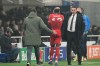 Bayern's Alphonso Davies leaves the field injured during the Champions League round of 16 soccer match between Atalanta and FC Bayern Munich in Bergamo, Italy, Tuesday, March 10, 2026. (AP Photo/Luca Bruno)