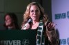 FILE - Jessica Berman, commissioner of the National Women's Soccer League, announces the securing of a bid by Denver to be the 16th team in the league during a news conference Thursday, Jan. 30, 2025, in Denver. (AP Photo/David Zalubowski, File)