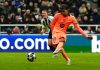 Barcelona's Lamine Yamal scores during the Champions League round of 16 first leg soccer match between Newcastle United and Barcelona in Newcastle, England, Tuesday, March 10, 2026. (Owen Humphreys/PA via AP)