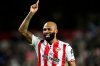 Brentford's Igor Thiago celebrates scoring during the English Premier League soccer match between Brentford and Wolverhampton Wanderers in London, Monday March 16, 2026. (Nick Potts/PA via AP)