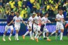 FILE - Toulouse players celebrate after winning the French Cup final soccer match between Nantes and Toulouse, at the Stade de France in Saint-Denis, outside Paris, April 29, 2023. (AP Photo/Aurelien Morissard, File)