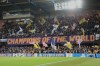Chelsea fans display a banner reads 
