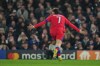 PSG's Khvicha Kvaratskhelia celebrates after scoring his side's opening goal during the Champions League soccer match between Chelsea and Paris Saint-Germain in London, England, Tuesday, March 17, 2026. (AP Photo/Kin Cheung)