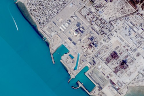 This satellite image from Planet Labs PBC shows the Bushehr Nuclear Power Plant in Bushehr, Iran, Dec. 7, 2025. (Planet Labs PBC via AP)