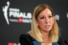 FILE -WNBA commissioner Cathy Engelbert speaks prior to Game 1 of a WNBA basketball final playoff series between the Las Vegas Aces and the Phoenix Mercury, Oct. 3, 2025, in Las Vegas. (AP Photo/John Locher), File)