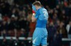 Newcastle's goalkeeper Aaron Ramsdale reacts after the seventh goal of Barcelona during the Champions League round of 16, second leg soccer match between FC Barcelona and Newcastle United FC in Barcelona, Spain, Wednesday, March 18, 2026. (AP Photo/Joan Monfort)
