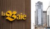 Signage is seen on the Hudson's Bay flagship store, which ceased operations in June 2025, in downtown Montreal on Monday, March 16, 2026. THE CANADIAN PRESS/Christinne Muschi