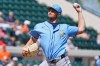Tampa Bay Rays' Shane McClanahan pitches against the Detroit Tigers in the first inning of a spring training baseball game, Monday, March 9, 2026, in Lakeland, Fla. (AP Photo/John Raoux)
