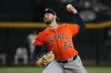 FILE - Houston Astros pitcher Bennett Sousa (62) against the Arizona Diamondbacks in the first inning during a baseball game, July 23, 2025, in Phoenix. (AP Photo/Rick Scuteri, File)