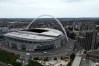 FILE - An aerial view of Wembley stadium in London, Thursday, Sept. 1, 2022. (AP Photo/Frank Augstein, File)