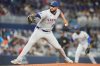 FILE - New York Mets starting pitcher Sean Manaea throws during the first inning of a baseball game against the Miami Marlins, in Miami, Sept. 28, 2025. (AP Photo/Lynne Sladky, File)