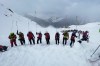 Rescuers search on the site where an avalanche broke loose in Val Ridanna, in Alto Adige, northern Italy, engulfing a group of 10 skiers Saturday, March 21, 2026. (Italian Alpine the National Alpine and Speleological Rescue Corps Trentino Via AP)