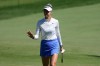 Nelly Korda, of the United States, waves after a putt on the fifth green during the first round of the LPGA Fortinet Founders Cup golf tournament, Thursday, March 19, 2026, in Menlo Park, Calif. (AP Photo/Jeff Chiu)