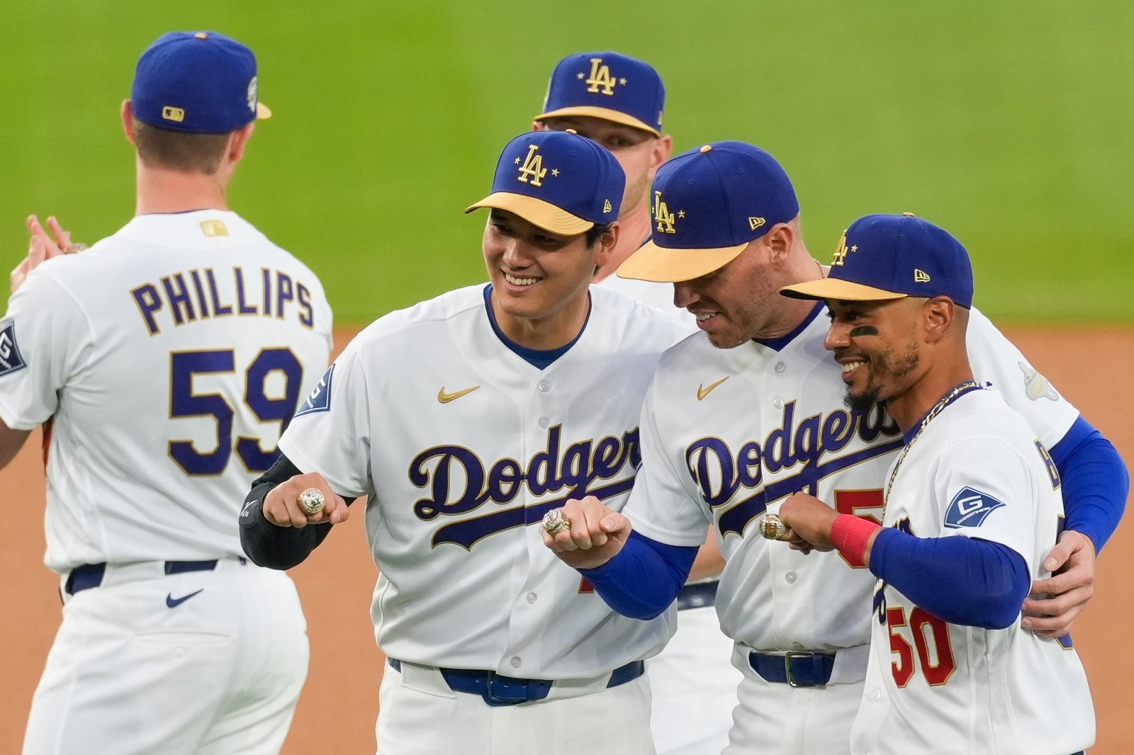 Put a ring on it: Dodgers receive glittering World Series jewelry to mark back-to-back titles