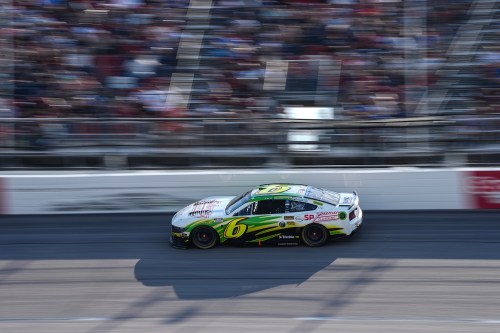 Brad Keselowski steers through Turn 4 during a NASCAR Cup Series auto race, Sunday, March 22, 2026, in Darlington, S.C.(AP Photo/Matt Kelley)