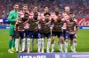 The United States starting 11 players poses for a team photo before an international friendly soccer match against Belgium, Saturday, March 28, 2026, in Atlanta. (AP Photo/Mike Stewart)