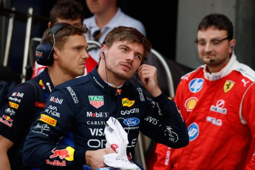 Red Bull driver Max Verstappen of the Netherlands leaves during the qualifying session of the Japanese Formula One Grand Prix at the Suzuka Circuit in Suzuka, Japan, Saturday, March 28, 2026. (Franck Robichon/Pool Photo via AP)