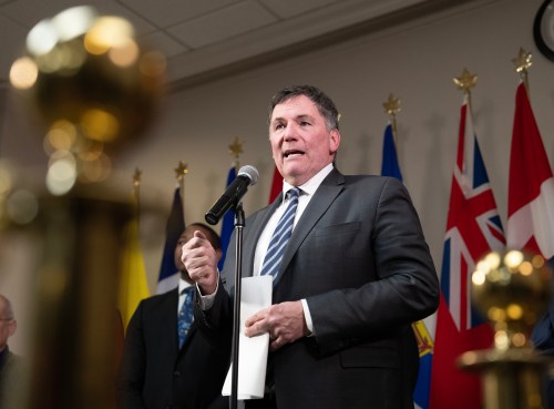 Dominic LeBlanc, minister responsible for Canada-U.S. Trade, Intergovernmental Affairs, Internal Trade and One Canadian Economy speaks after the conclusion of a Committee on Internal Trade meeting in Ottawa, Monday, March 30, 2026. THE CANADIAN PRESS/Adrian Wyld