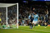 Manchester City's Rayan Ait-Nouri scored an offside goal that was cancelled during the Champions League round of 16 second leg soccer match between Manchester City and Real Madrid in Manchester, Tuesday, March 17, 2026. (AP Photo/Dave Thompson)