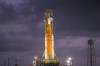 NASA's Artermis II moon rocket sits on Launch Pad 39-B just before sunrise at the Kennedy Space Center Tuesday, March 31, 2026, in Cape Canaveral, Fla. (AP Photo/Chris O'Meara)